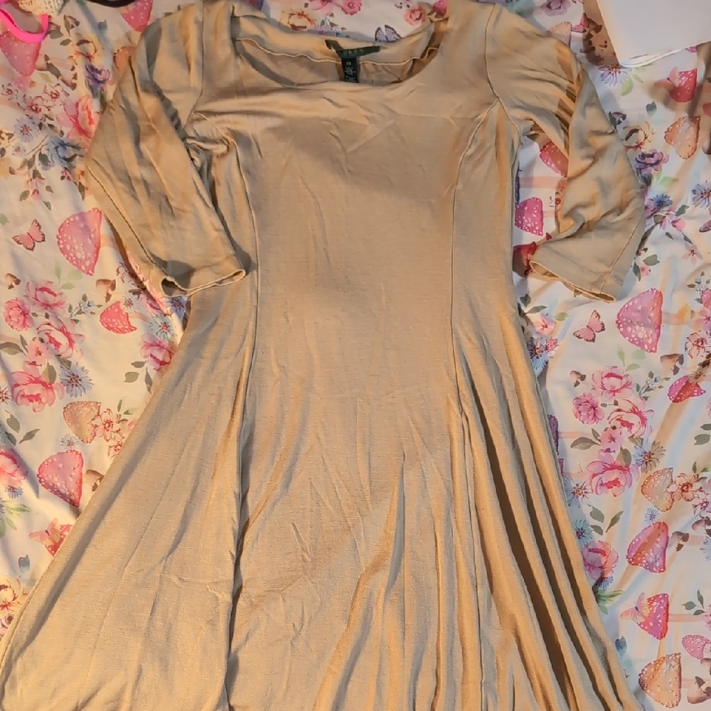 Lauren Ralph Lauren Beige Long Sleeve Dress